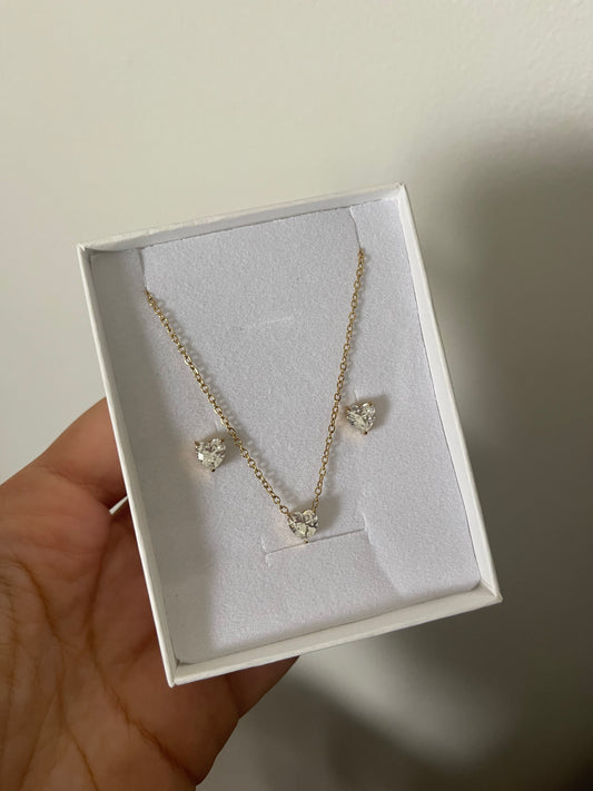 Conjunto Colar & Brincos - Mini Coração