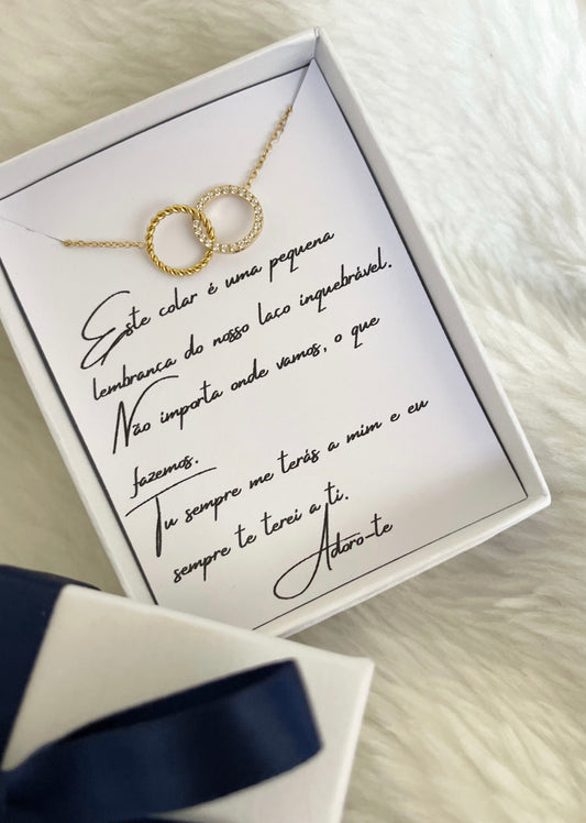 Caixa Presente - Colar União + Mensagem