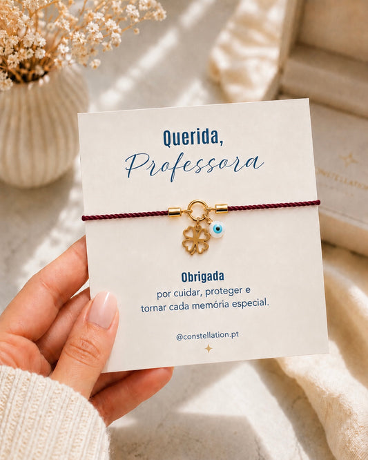 Lembrança Professora - Pulseira Sorte & Proteção