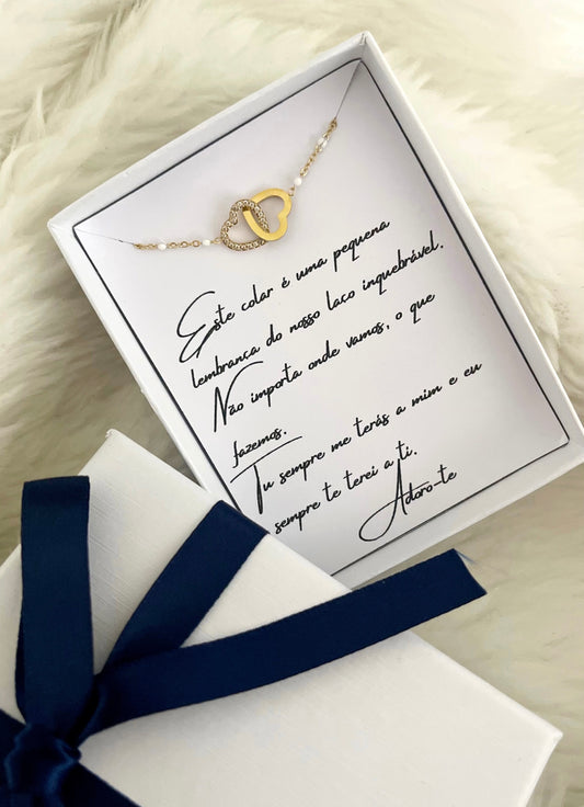 Caixa Presente - Colar Corações Entrelaçados 2